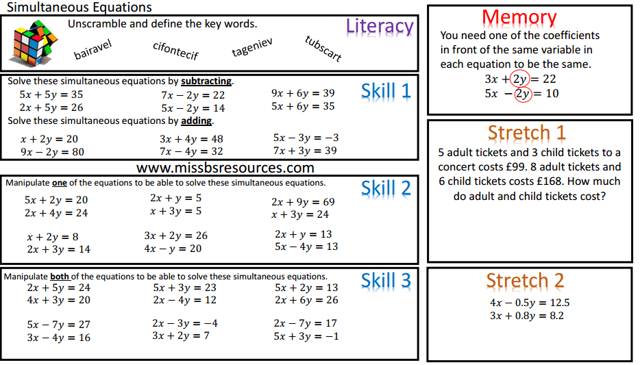solving equations differentiated questions
